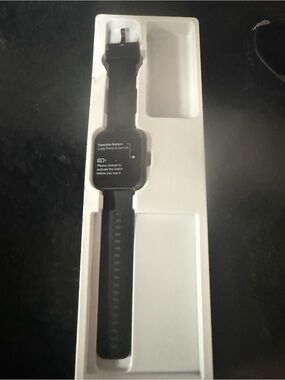 Black Fitness Smartwatch with Silicone Band - Unbranded
